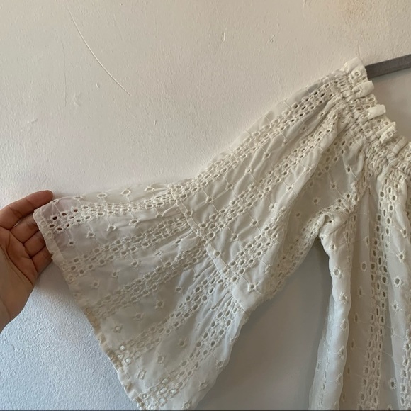 Anthropologie Floreat Eyelet Off Shoulder Blouse - Picture 4 of 9